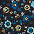 Magnificent Peacock - Festive Medallion Black 2 Yard Cut