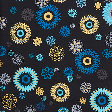 Magnificent Peacock - Festive Medallion Black 2 Yard Cut