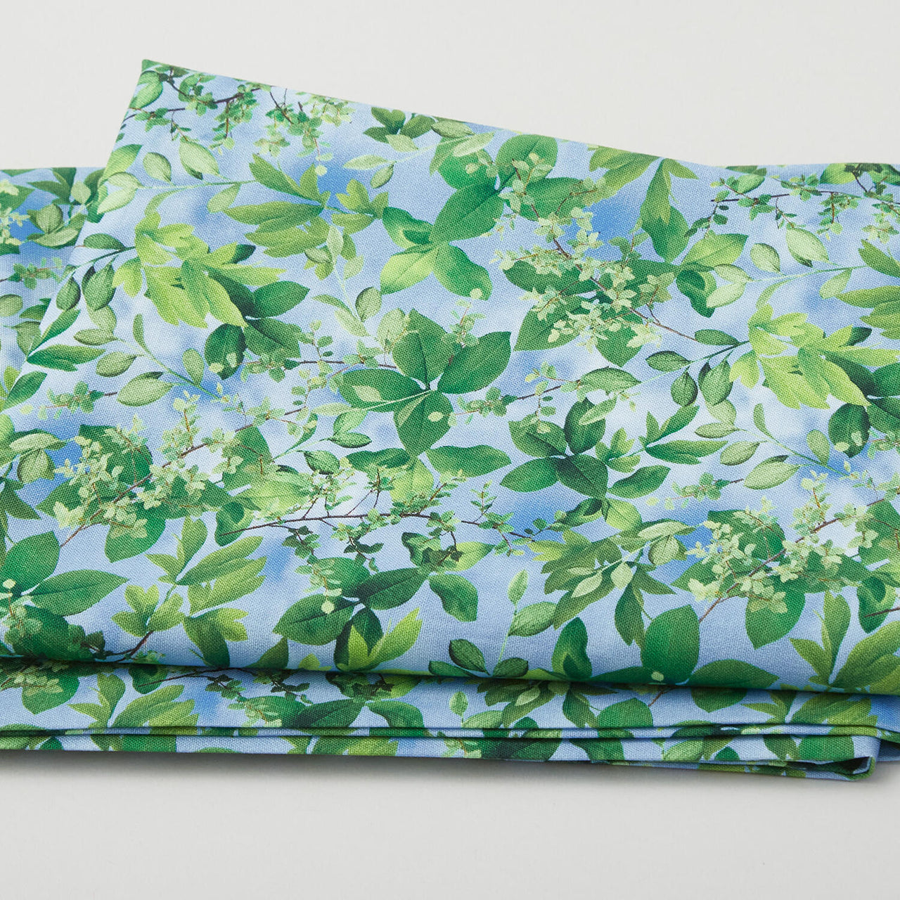 Flower Splendor - Leaf Splendor Blue 2 Yard Cut