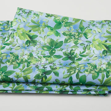 Flower Splendor - Leaf Splendor Blue 2 Yard Cut