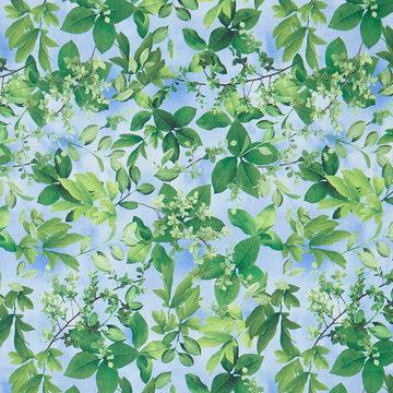 Flower Splendor - Leaf Splendor Blue 2 Yard Cut
