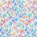 Dino Pizza Party - Rainbow Dinosaur Cream 2 Yard Cut
