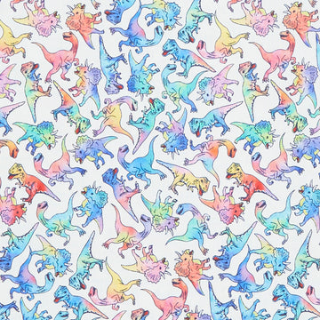 Dino Pizza Party - Rainbow Dinosaur Cream 2 Yard Cut