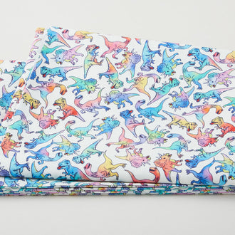 Dino Pizza Party - Rainbow Dinosaur Cream 2 Yard Cut