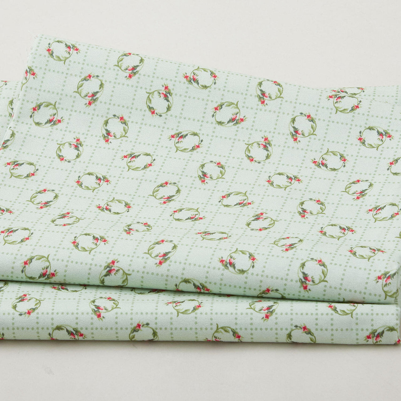 Budding Roses - Ring Around the Rosie Pistachio 2 Yard Cut