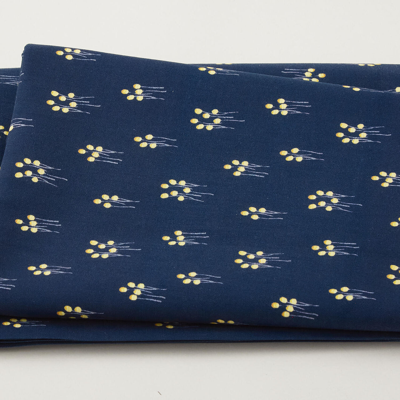 Be Kind To Everything That Grows - Miniature Mushrooms Navy 2 Yard Cut