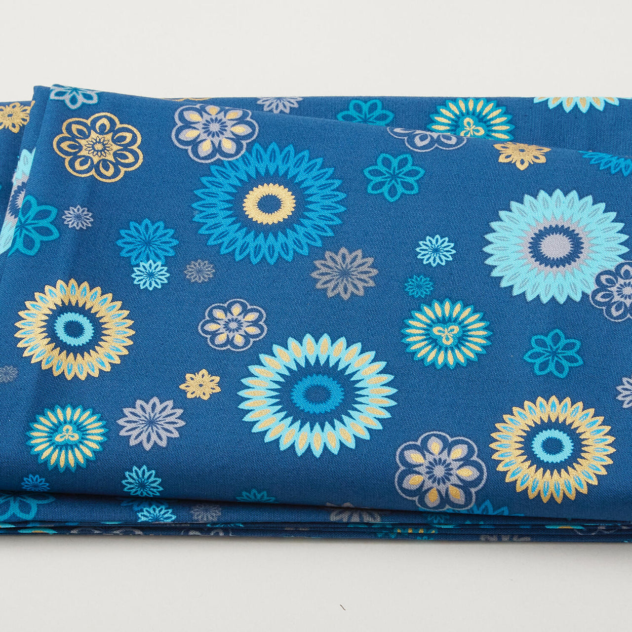Magnificent Peacock - Festive Medallion Dark Teal 2 Yard Cut