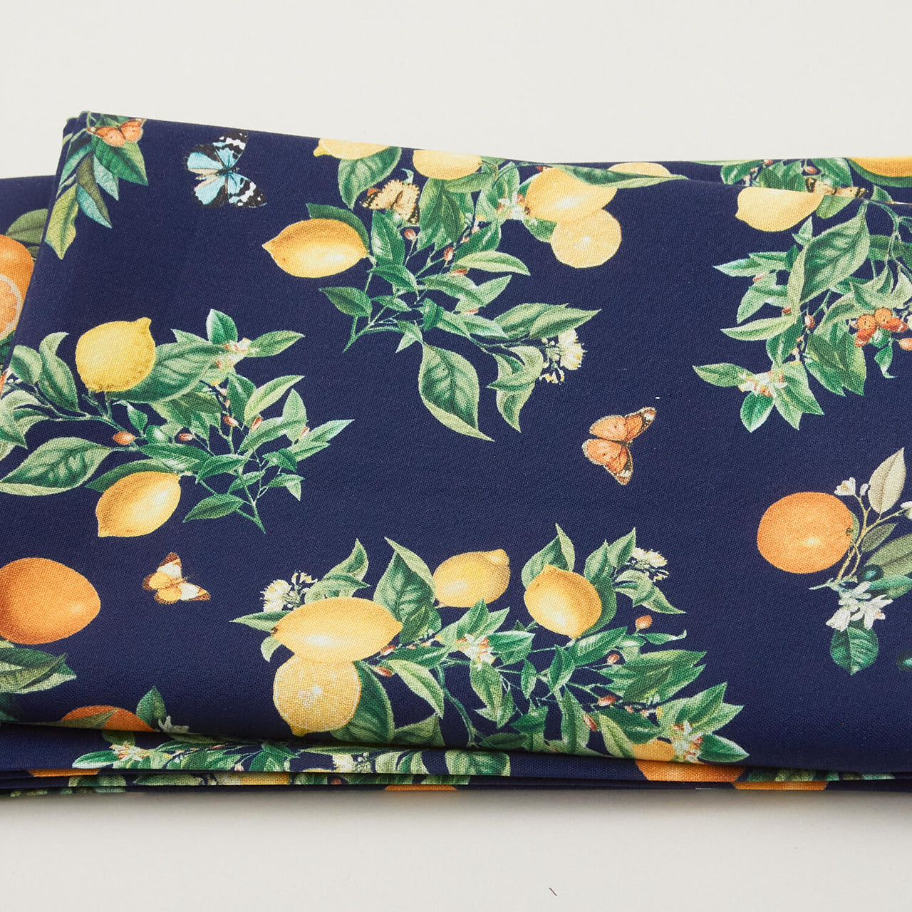 Mediterranean Riviera - Sicilian Citrus Navy 2 Yard Cut