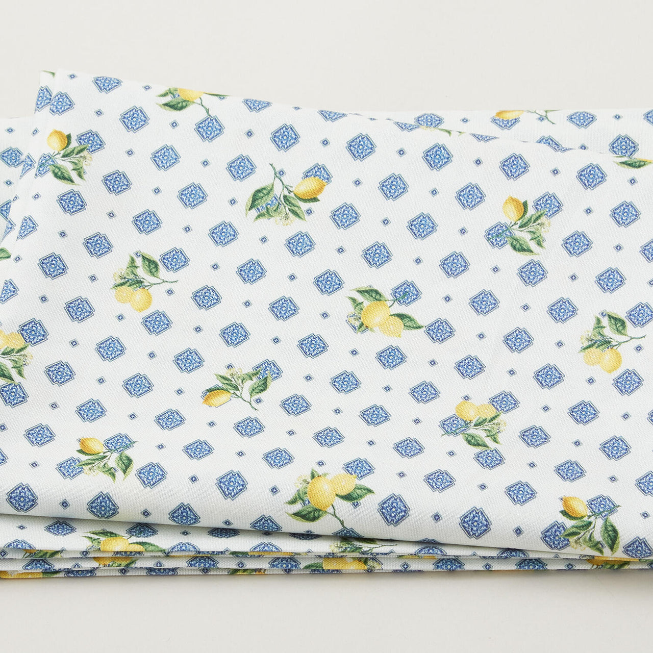 Mediterranean Riviera - Lemon And Tiles Cream 2 Yard Cut