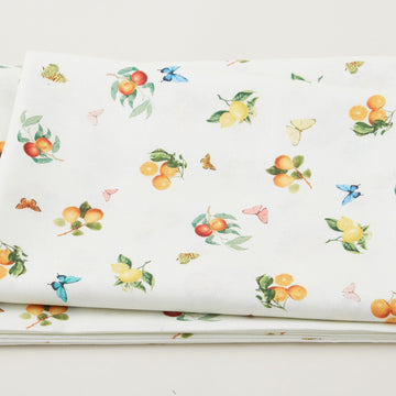 Mediterranean Riviera - Citrus And Butterflies Cream 2 Yard Cut