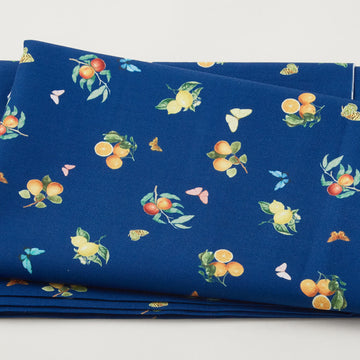 Mediterranean Riviera - Citrus And Butterflies Peacock 2 Yard Cut