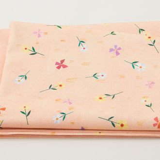 Enchanted Unicorn - Forest Floral Peach 2 Yard Cut