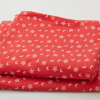 Widebacks - Starry Moon Red 108" Wide 3 Yard Cut