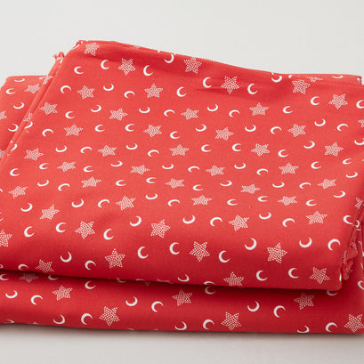 Widebacks - Starry Moon Red 108" Wide 3 Yard Cut