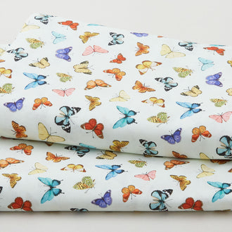 Widebacks - Lots of Butterflies Cream 108" Wide 3 Yard Cut