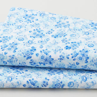 Widebacks - Delft Floral Blue 108" Wide 3 Yard Cut