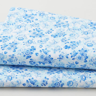 Widebacks - Delft Floral Blue 108" Wide 3 Yard Cut