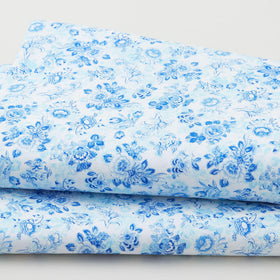 Widebacks - Delft Floral Blue 108" Wide 3 Yard Cut