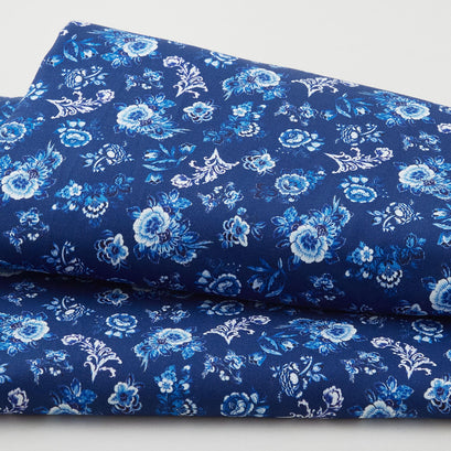 Widebacks - Delft Floral Royal 108" Wide 3 Yard Cut