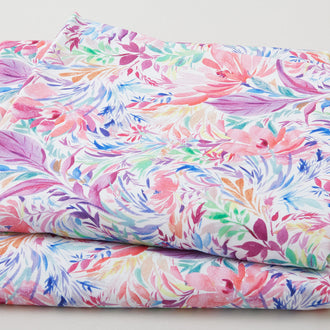 Sketchbook Floral - White 108" Wide 3 Yard Cut