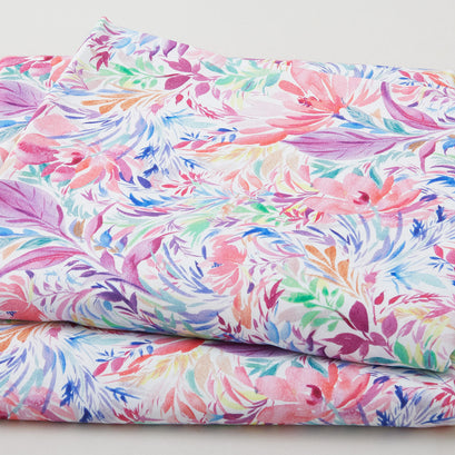 Sketchbook Floral - White 108" Wide 3 Yard Cut