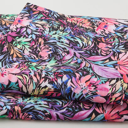 Sketchbook Floral - Black 108" Wide 3 Yard Cut
