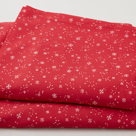 Dancing Snowflakes - Red 108" Wide 3 Yard Cut