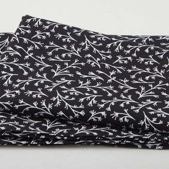 Black & White - Little Wisps Black 2 Yard Cut