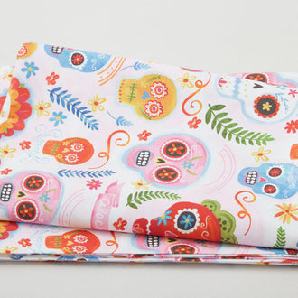La Vida Loca - Sugar Skulls Blush 2 Yard Cut