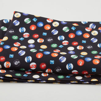 Game On - Billiard Balls Black 2 Yard Cut