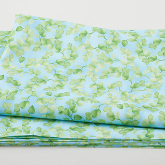 Wondrous Woodland - Packed Leaf Aqua 2 Yard Cut