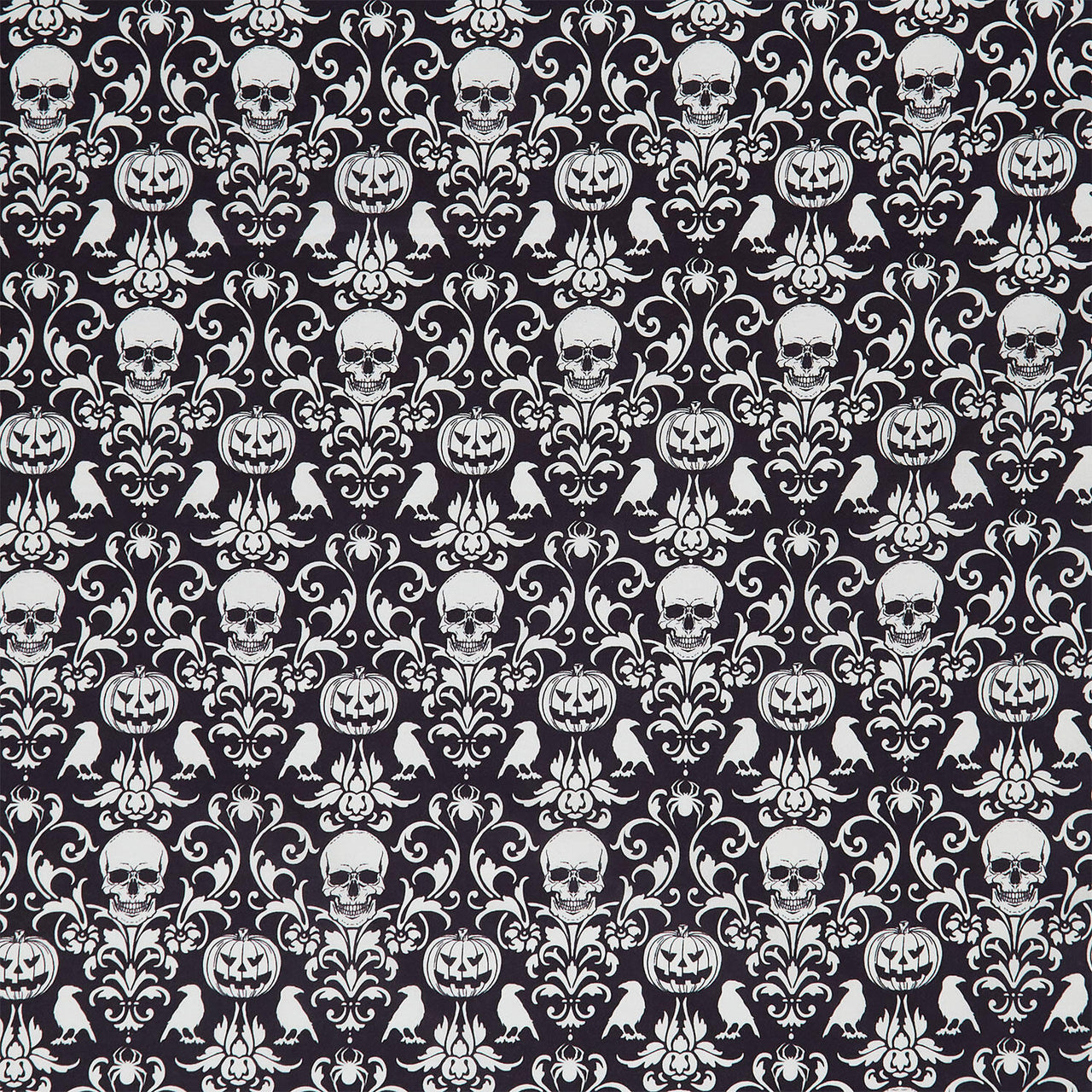 Boo-tiful - Spooky Damask Black Yardage