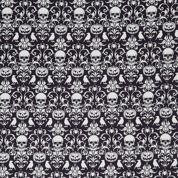 Boo-tiful - Spooky Damask Black Yardage