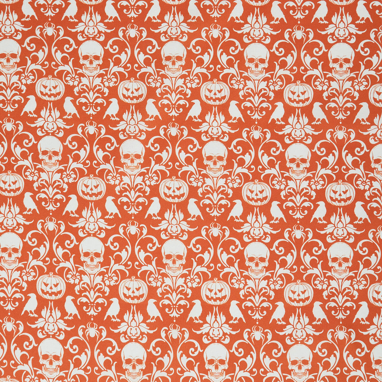 Boo-tiful - Spooky Damask Orange Yardage