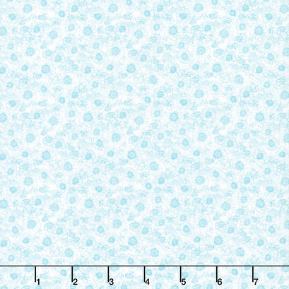 Sunshine And Sandcastles - Mono Wildflowers Blue Yardage
