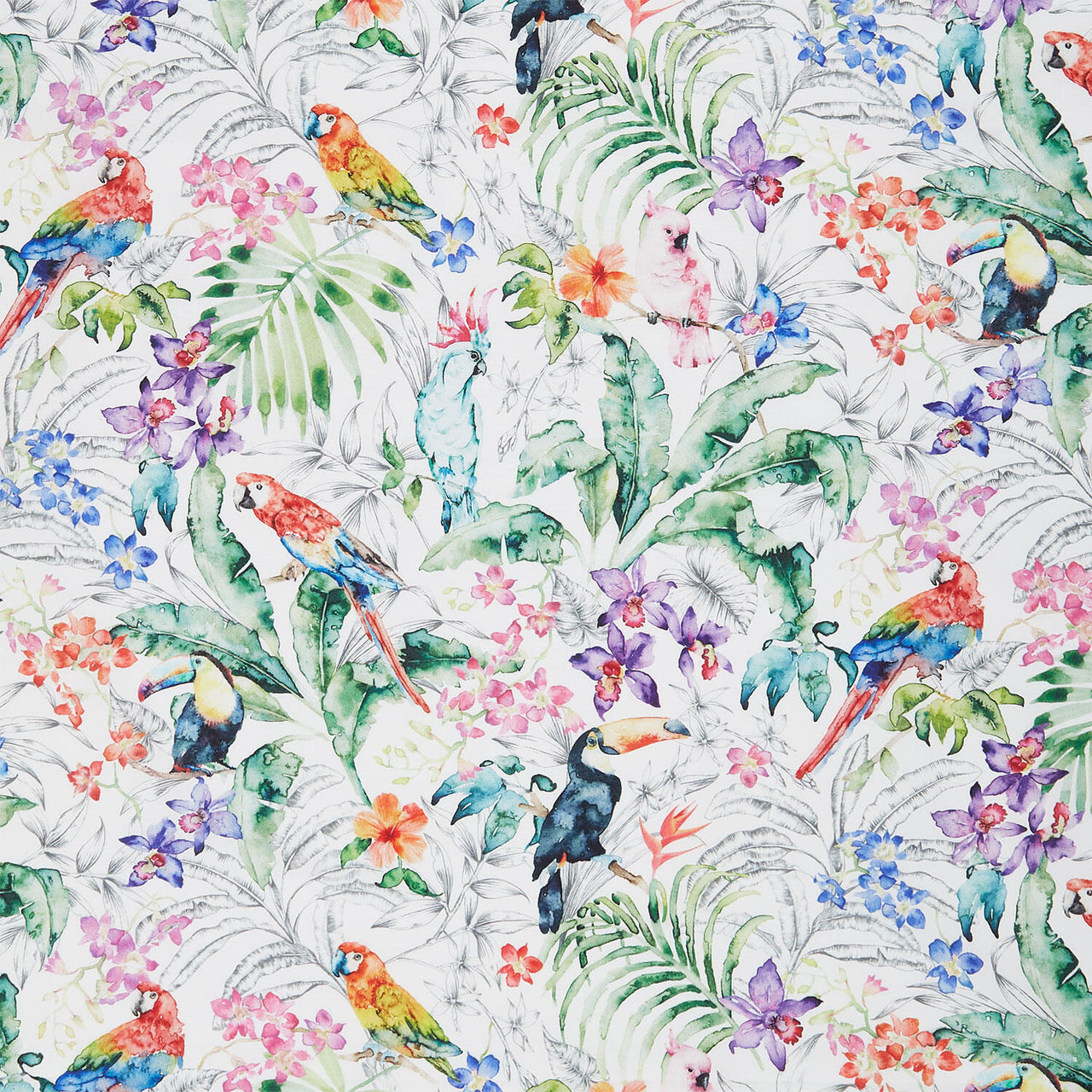 Paradise Found - Magic Gardens White Yardage