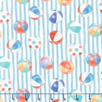 Sea La Vie - Beach Balls Blue Yardage