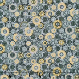 Magnificent Peacock - Fancy Medallion Black Yardage