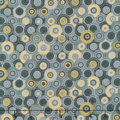 Magnificent Peacock - Fancy Medallion Black Yardage