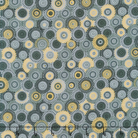 Magnificent Peacock - Fancy Medallion Black Yardage