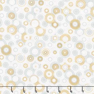 Magnificent Peacock - Fancy Medallion Fog Yardage