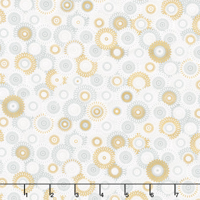 Magnificent Peacock - Fancy Medallion Fog Yardage