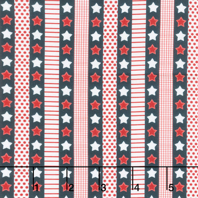 Americana Baby - Star Stripe Indigo Yardage