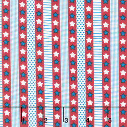 Americana Baby - Star Stripe Red Yardage