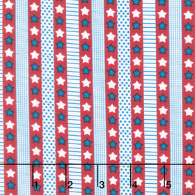 Americana Baby - Star Stripe Red Yardage