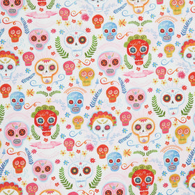 La Vida Loca - Sugar Skulls Blush Yardage
