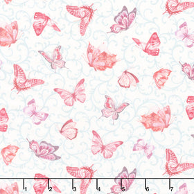 Sunny Delight - Butterfly Swarm Pink Yardage