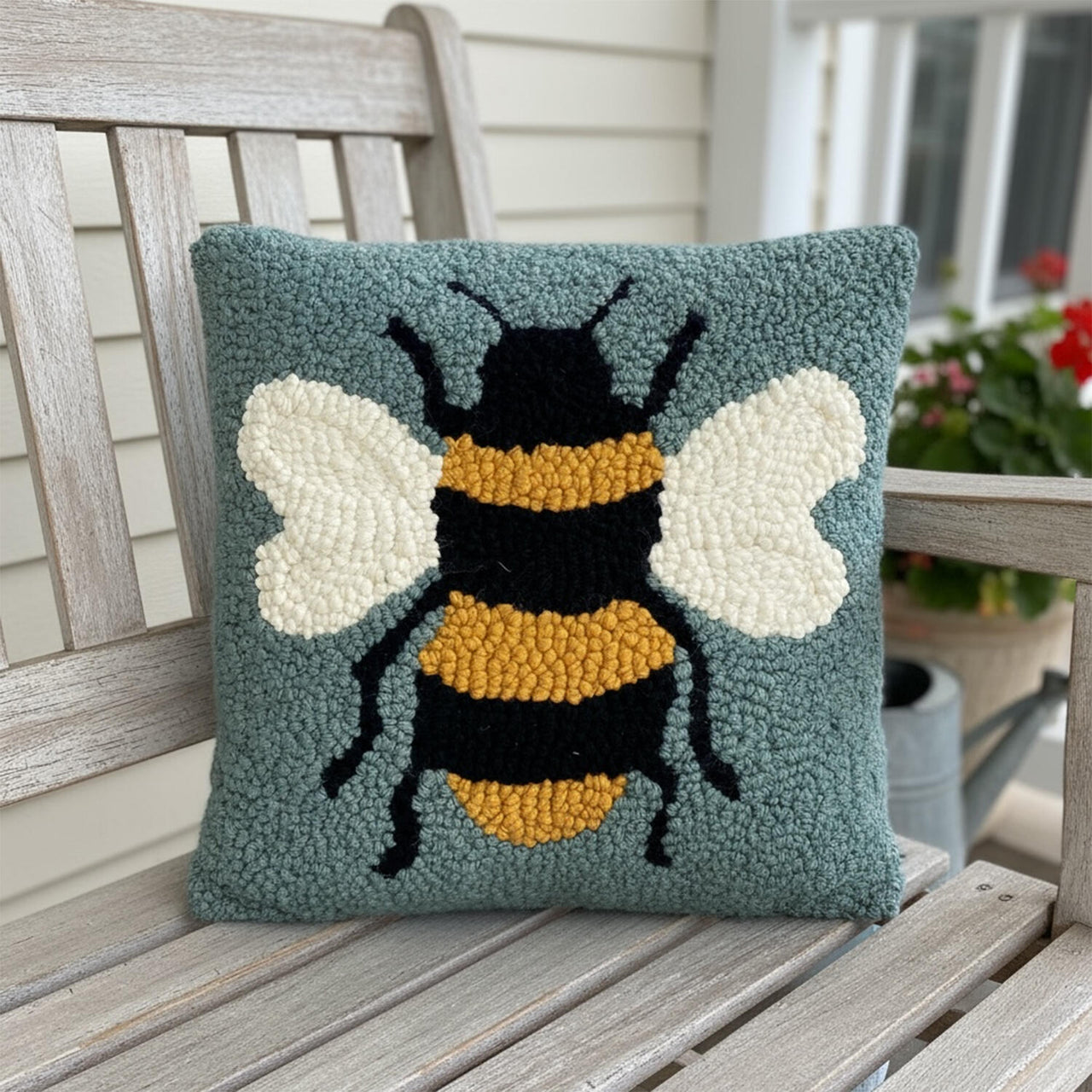Buzzy Bee Punch Needle Pillow Kit