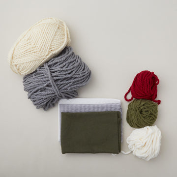 Winter Mittens Punch Needle Pillow Kit