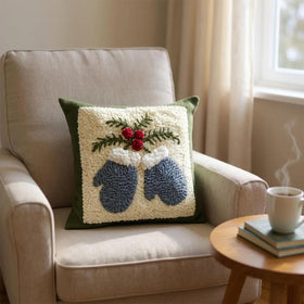 Winter Mittens Punch Needle Pillow Kit